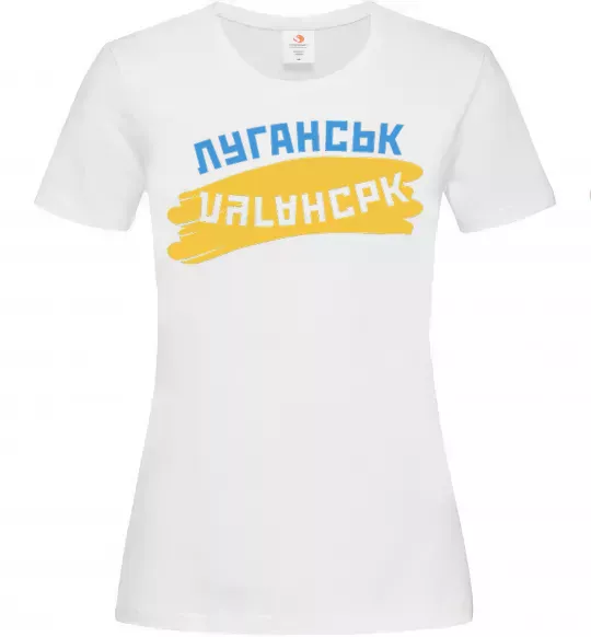 Жіноча футболка Луганськ прапор Білий фото