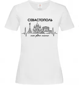 Женская футболка Моє рідне місто Севастополь Белый фото