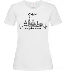 Женская футболка Моє рідне місто Суми Белый фото