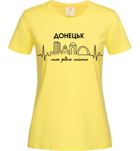 Жіноча футболка Моє рідне місто Донецьк Лимонний фото