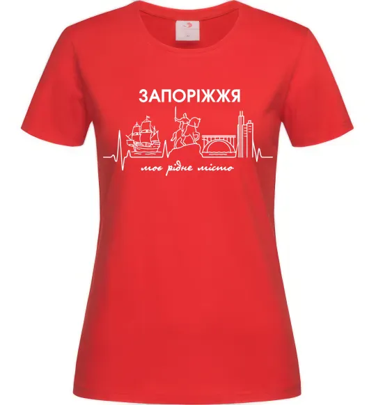 Женская футболка Моє рідне місто Запоріжжя Красный фото