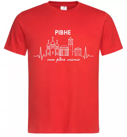 Мужская футболка Моє рідне місто Рівне Красный фото