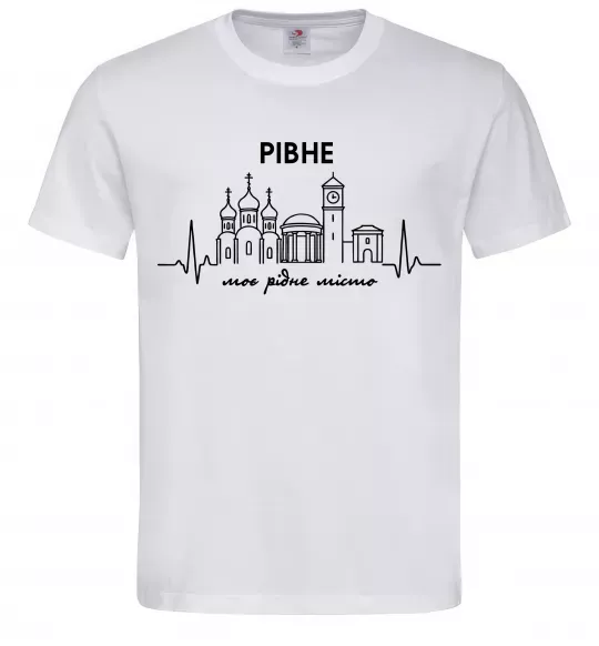 Мужская футболка Моє рідне місто Рівне Белый фото