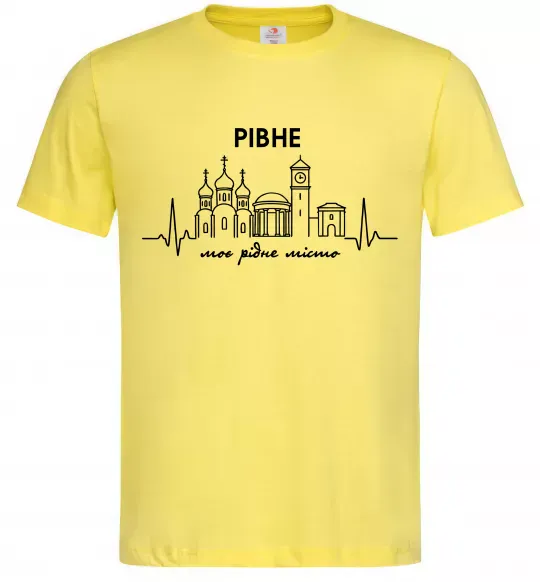 Мужская футболка Моє рідне місто Рівне Лимонный фото