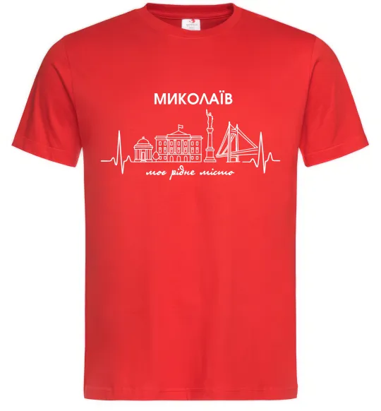 Мужская футболка Моє рідне місто Миколаїв Красный фото