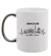Чашка з кольоровою ручкою Моє рідне місто Миколаїв Срібло фото