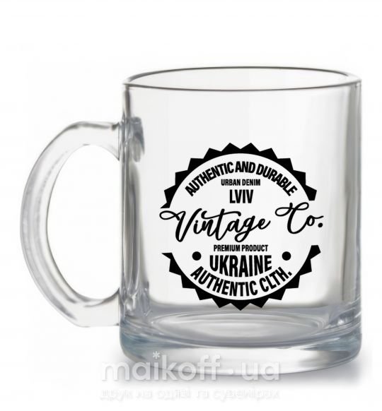 Чашка скляна Lviv Vintage Co Прозорий фото