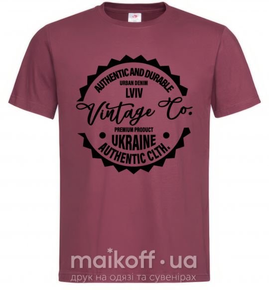 Мужская футболка Lviv Vintage Co Бордовый фото