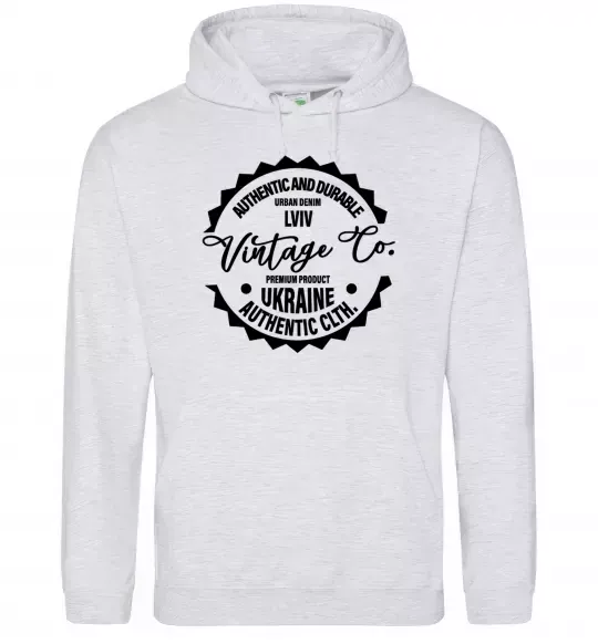 Мужская толстовка (худи) Lviv Vintage Co Серый меланж фото