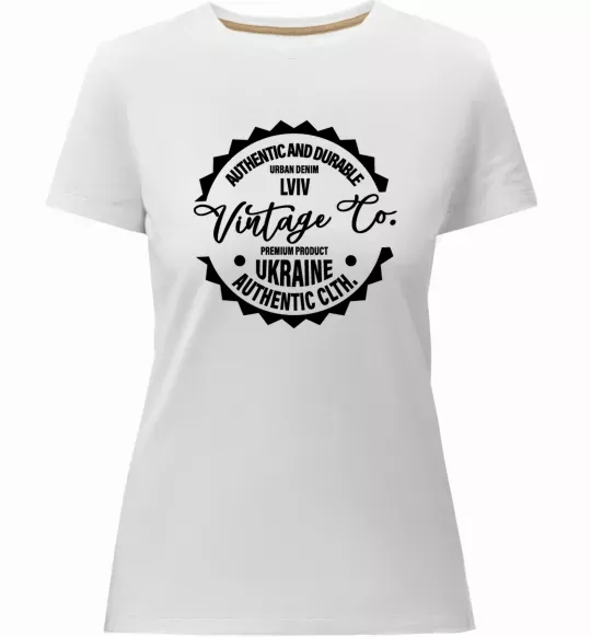 Жіноча преміум футболка Lviv Vintage Co Білий фото