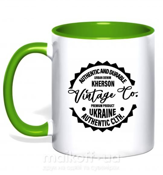 Чашка с цветной ручкой Kherson Vintage Co Зеленый фото