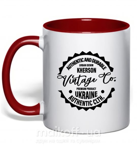 Чашка з кольоровою ручкою Kherson Vintage Co Червоний фото