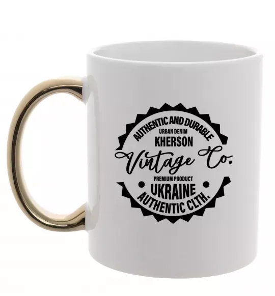 Чашка з кольоровою ручкою Kherson Vintage Co Золото фото