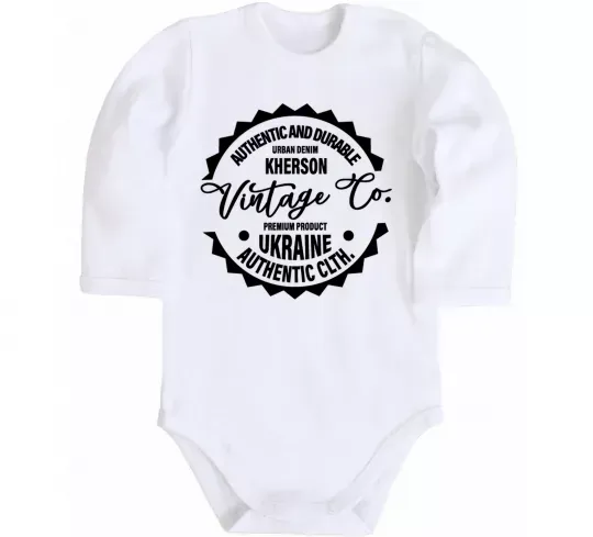 Дитячий бодік Kherson Vintage Co Білий фото