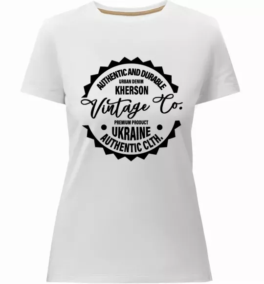 Жіноча преміум футболка Kherson Vintage Co Білий фото