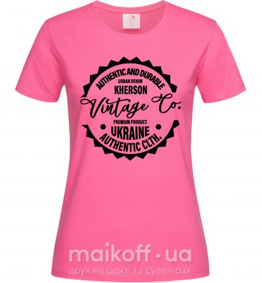 Женская футболка Kherson Vintage Co Ярко-розовый фото