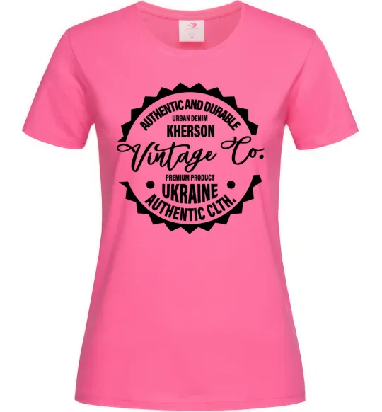 Женская футболка Kherson Vintage Co Ярко-розовый фото
