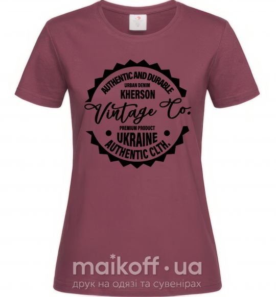 Женская футболка Kherson Vintage Co Бордовый фото