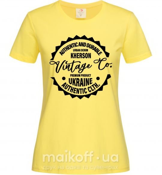 Женская футболка Kherson Vintage Co Лимонный фото