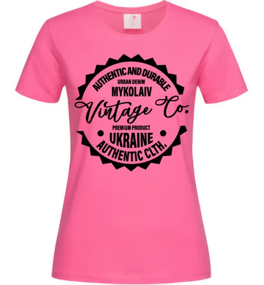 Жіноча футболка Mykolaiv Vintage Co Яскраво-рожевий фото