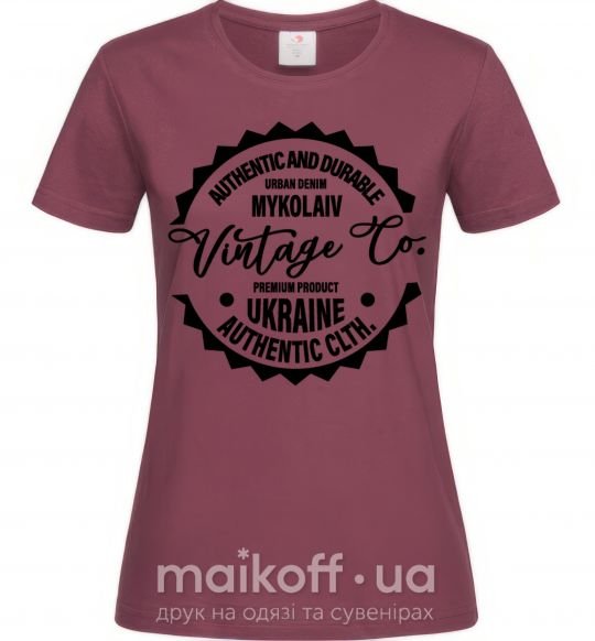 Жіноча футболка Mykolaiv Vintage Co Бордовий фото