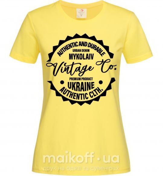 Жіноча футболка Mykolaiv Vintage Co Лимонний фото