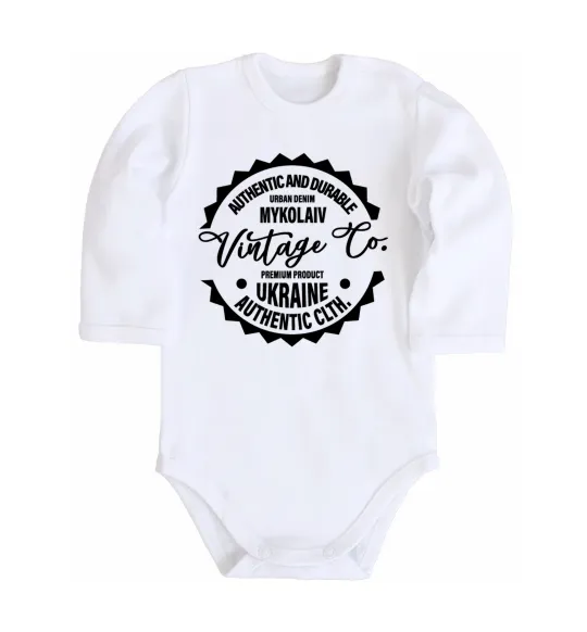 Дитячий бодік Mykolaiv Vintage Co Білий фото