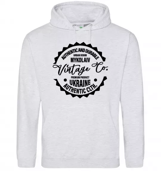 Чоловіча толстовка (худі) Mykolaiv Vintage Co Сірий меланж фото