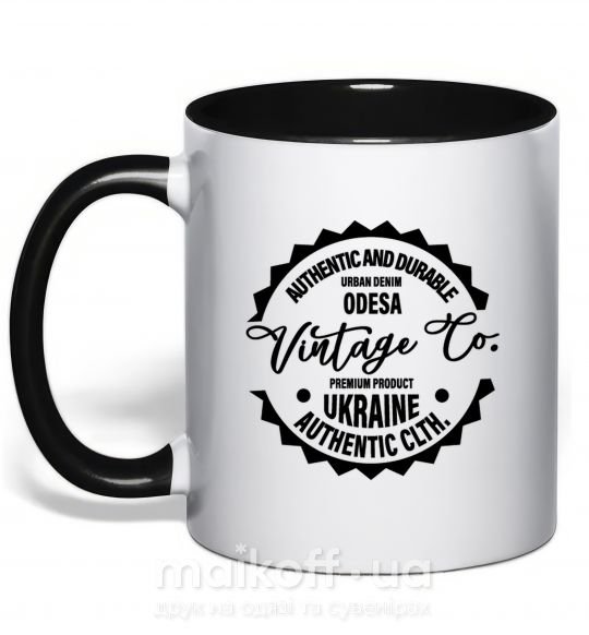 Чашка з кольоровою ручкою Odesa Vintage Co Чорний фото