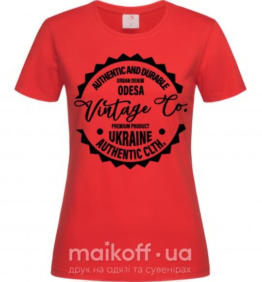 Женская футболка Odesa Vintage Co Красный фото