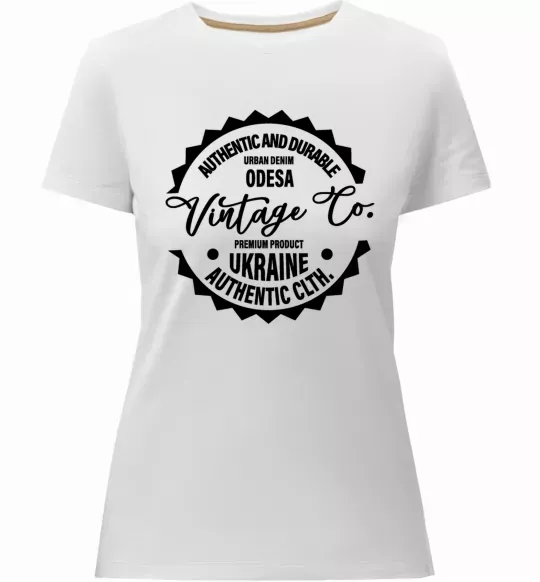 Жіноча преміум футболка Odesa Vintage Co Білий фото