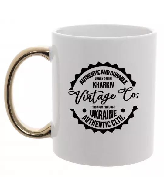 Чашка с цветной ручкой Kharkiv Vintage Co Золото фото