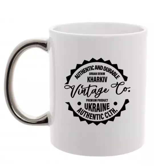 Чашка с цветной ручкой Kharkiv Vintage Co Серебро фото