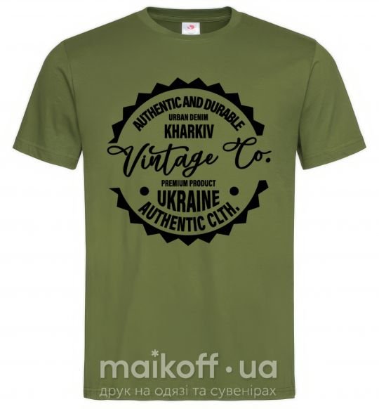 Чоловіча футболка Kharkiv Vintage Co Оливковий фото