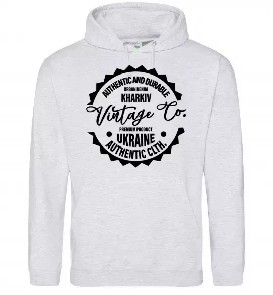 Мужская толстовка (худи) Kharkiv Vintage Co Серый меланж фото