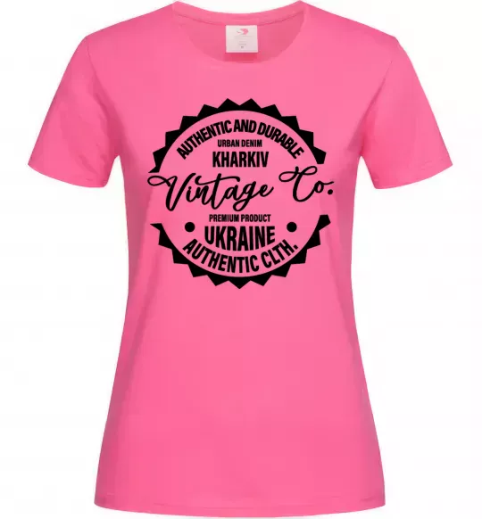 Жіноча футболка Kharkiv Vintage Co Яскраво-рожевий фото