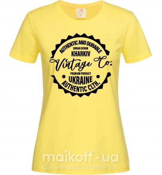 Жіноча футболка Kharkiv Vintage Co Лимонний фото