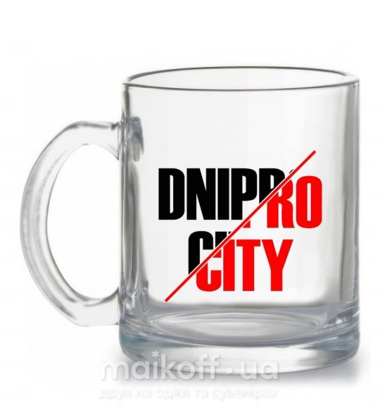 Чашка скляна Dnipro city Прозорий фото