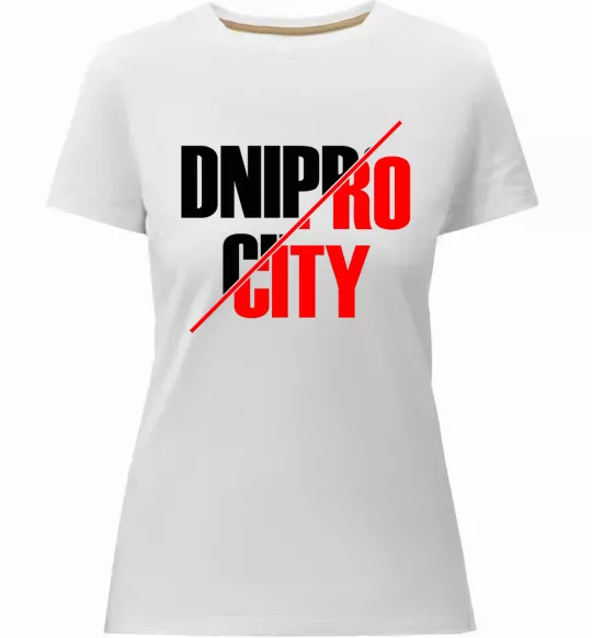 Жіноча преміум футболка Dnipro city Білий фото