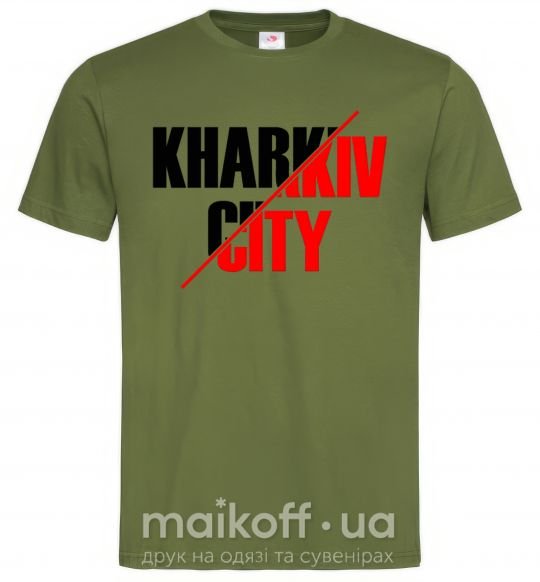 Мужская футболка Kharkiv city Оливковый фото