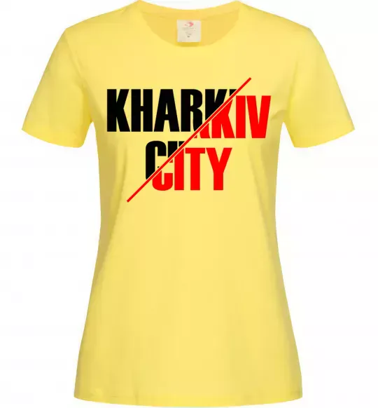 Жіноча футболка Kharkiv city Лимонний фото