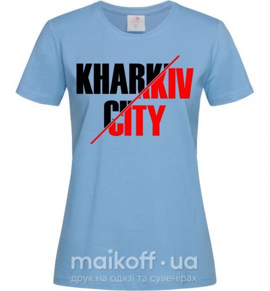 Жіноча футболка Kharkiv city Блакитний фото