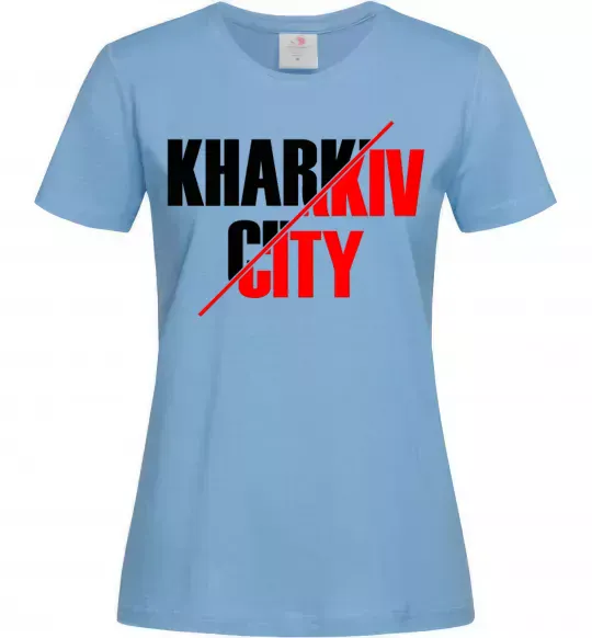 Жіноча футболка Kharkiv city Блакитний фото