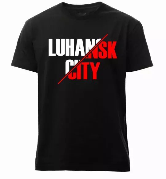 Чоловіча преміум футболка Luhansk city Чорний фото