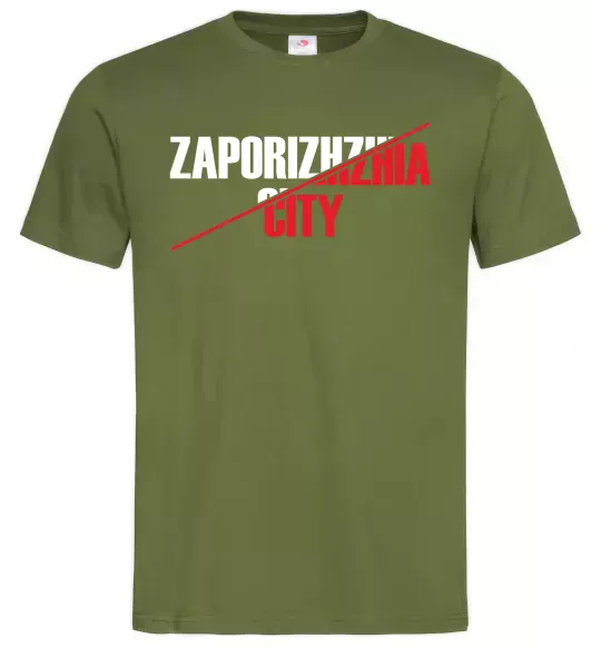 Мужская футболка Zaporizhzhia city Оливковый фото