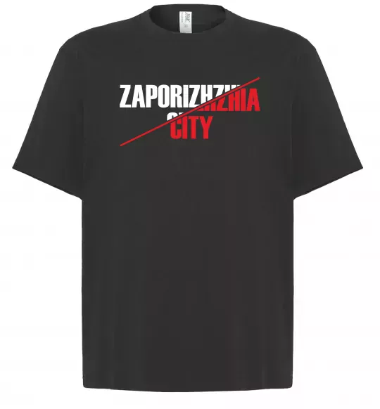 Футболка Оверсайз Zaporizhzhia city Чорний фото
