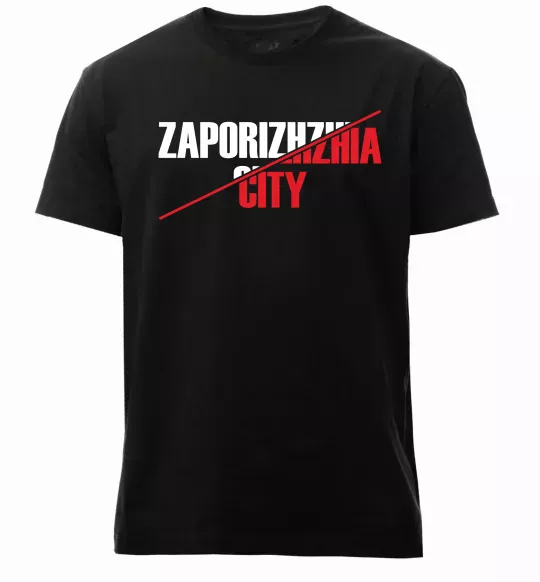 Чоловіча преміум футболка Zaporizhzhia city Чорний фото