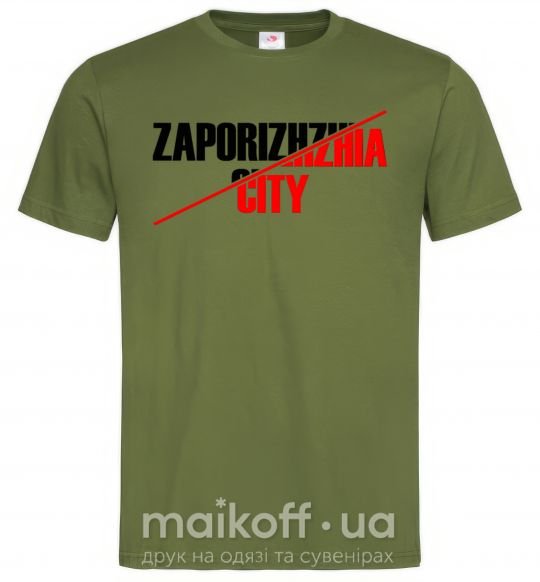 Мужская футболка Zaporizhzhia city Оливковый фото