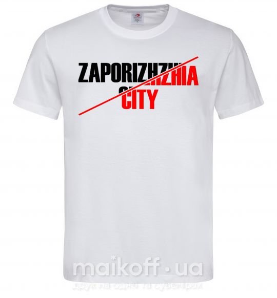 Мужская футболка Zaporizhzhia city Белый фото