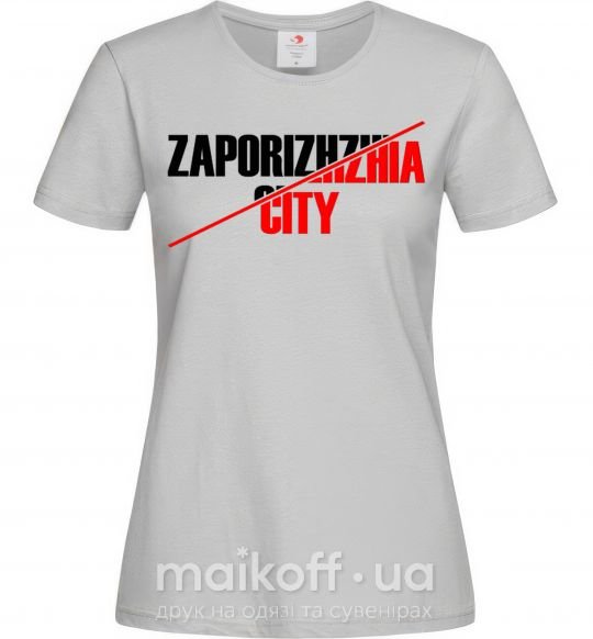 Женская футболка Zaporizhzhia city Серый фото